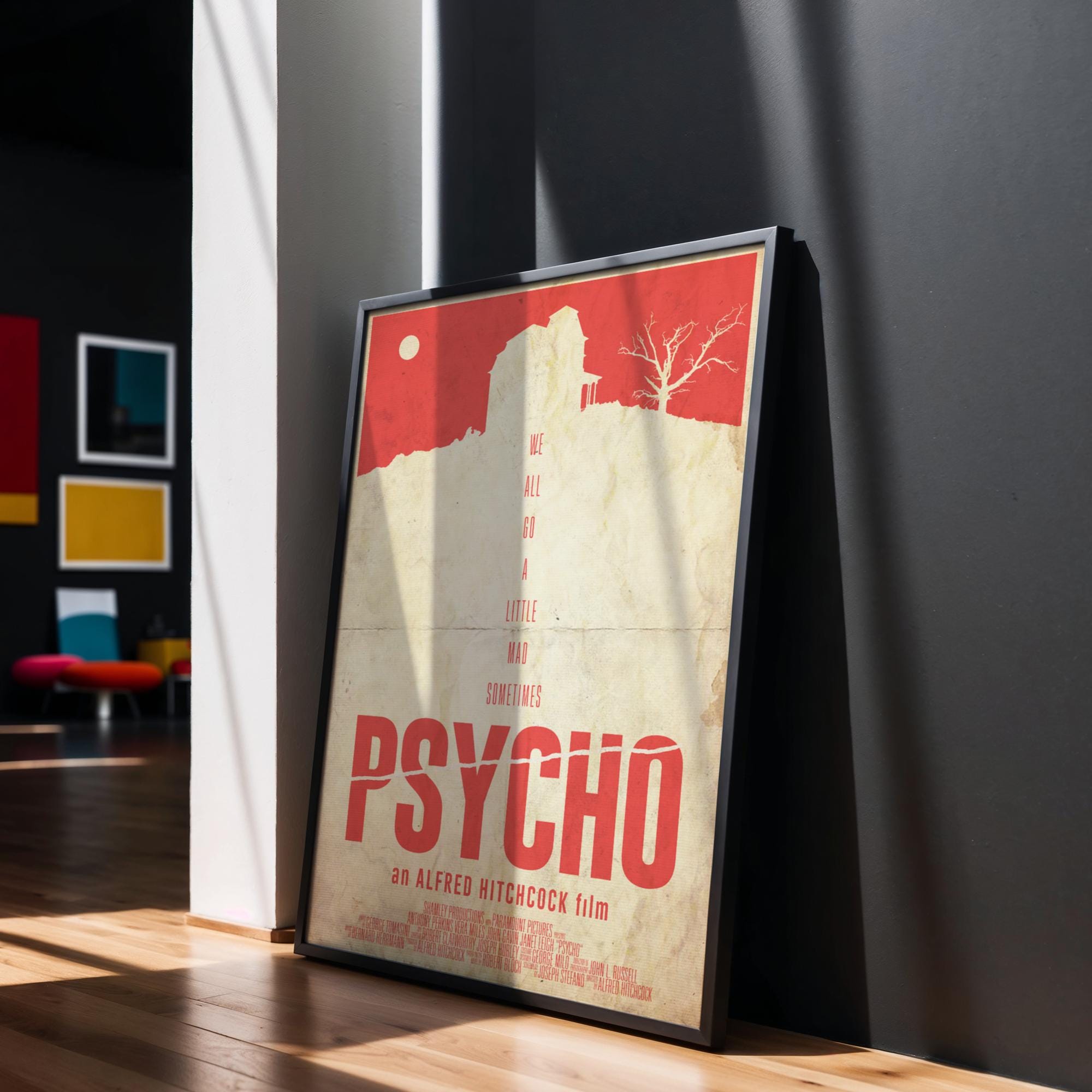 Psycho Movie Poster - Wall Art Print, Horror Cinema, Cult Classic, Gift for Hitchcock Fans