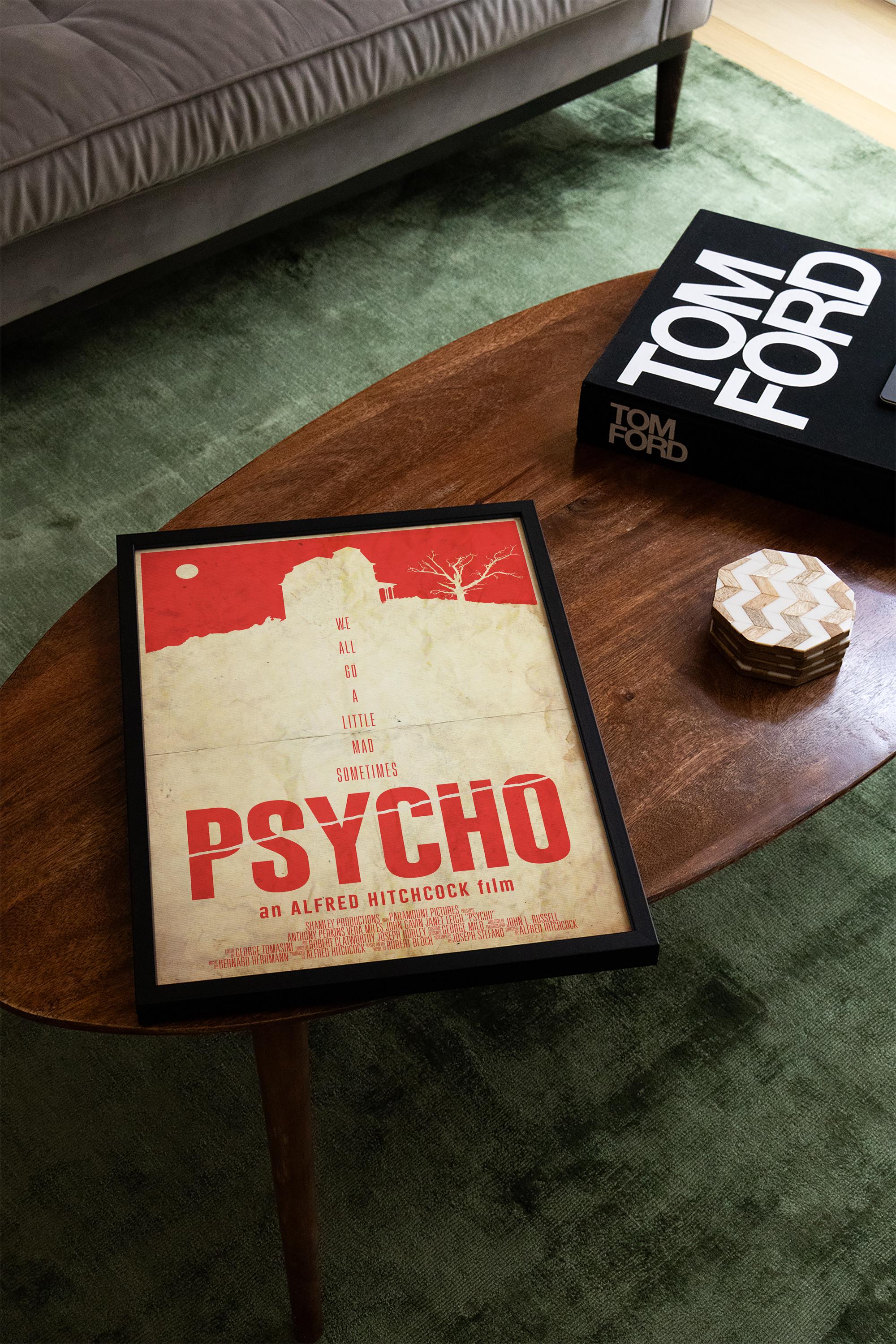 Psycho Movie Poster - Wall Art Print, Horror Cinema, Cult Classic, Gift for Hitchcock Fans