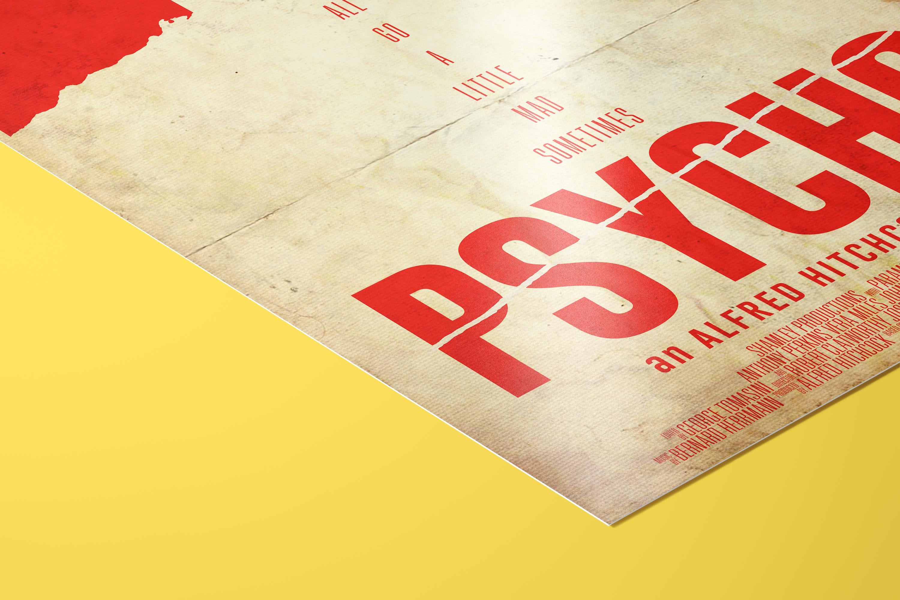 Psycho Movie Poster - Wall Art Print, Horror Cinema, Cult Classic, Gift for Hitchcock Fans