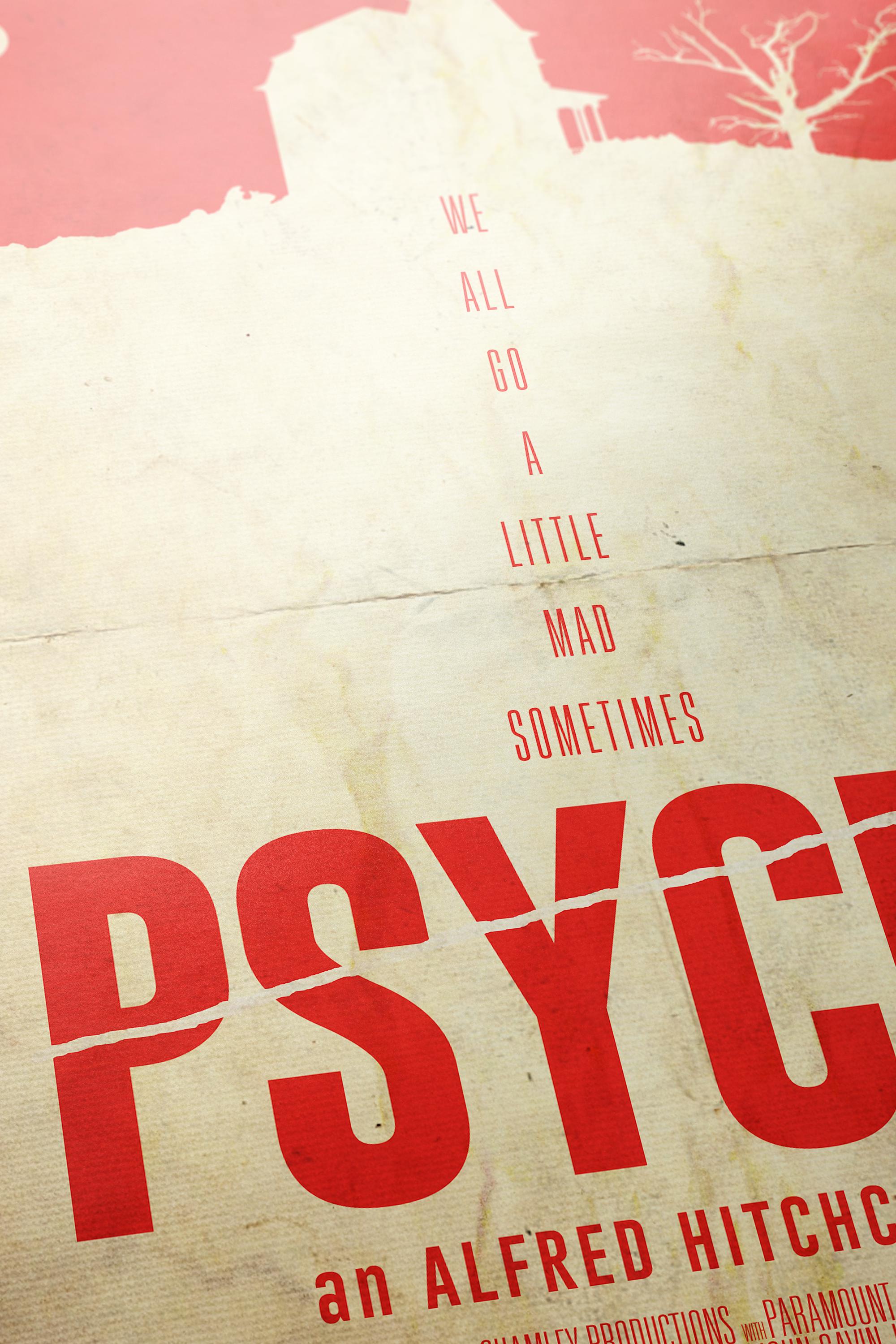 Psycho Movie Poster - Wall Art Print, Horror Cinema, Cult Classic, Gift for Hitchcock Fans