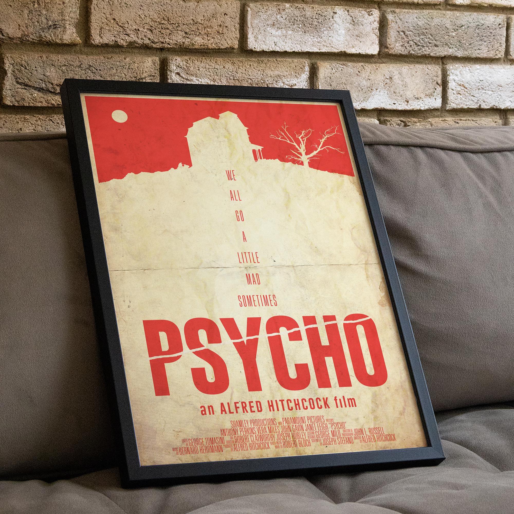 Psycho Movie Poster - Wall Art Print, Horror Cinema, Cult Classic, Gift for Hitchcock Fans