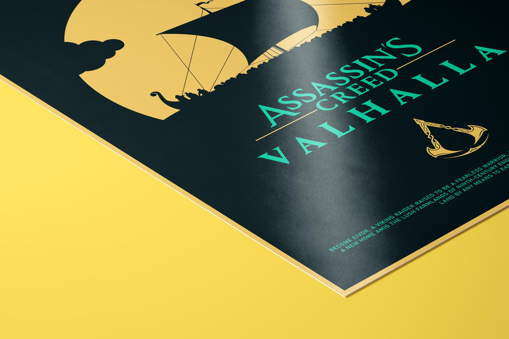 Assassin’s Creed Valhalla Poster - Viking Video Game Art Print, Epic Gamer Wall Decor, Gift Idea for AC Saga Fans