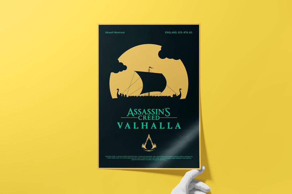 Assassin’s Creed Valhalla Poster - Viking Video Game Art Print, Epic Gamer Wall Decor, Gift Idea for AC Saga Fans