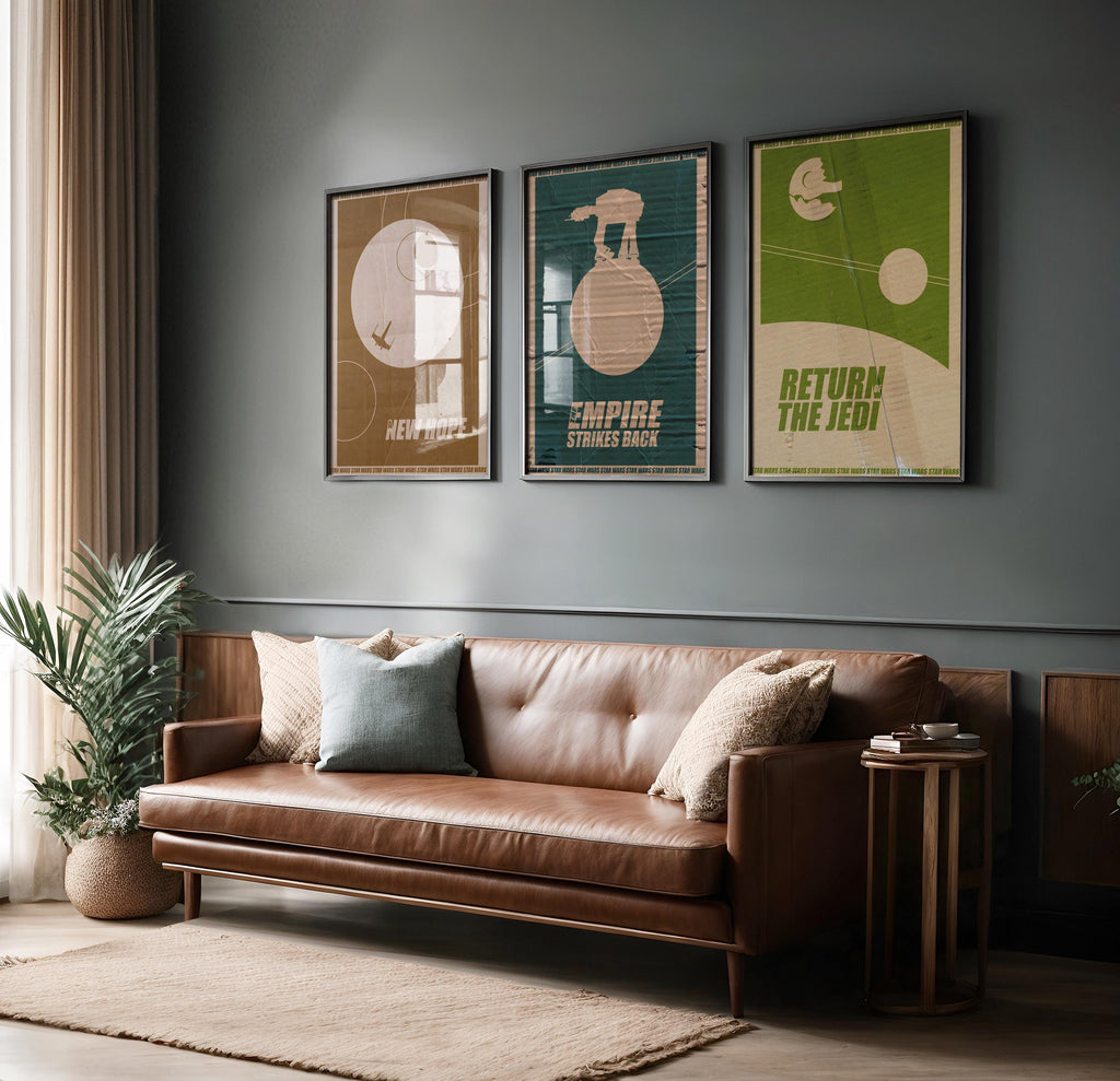 Star Wars Trilogy Poster Set - Original Saga Wall Art, Sci-Fi Movie Print Collection, Gift Idea for Star Wars Fans