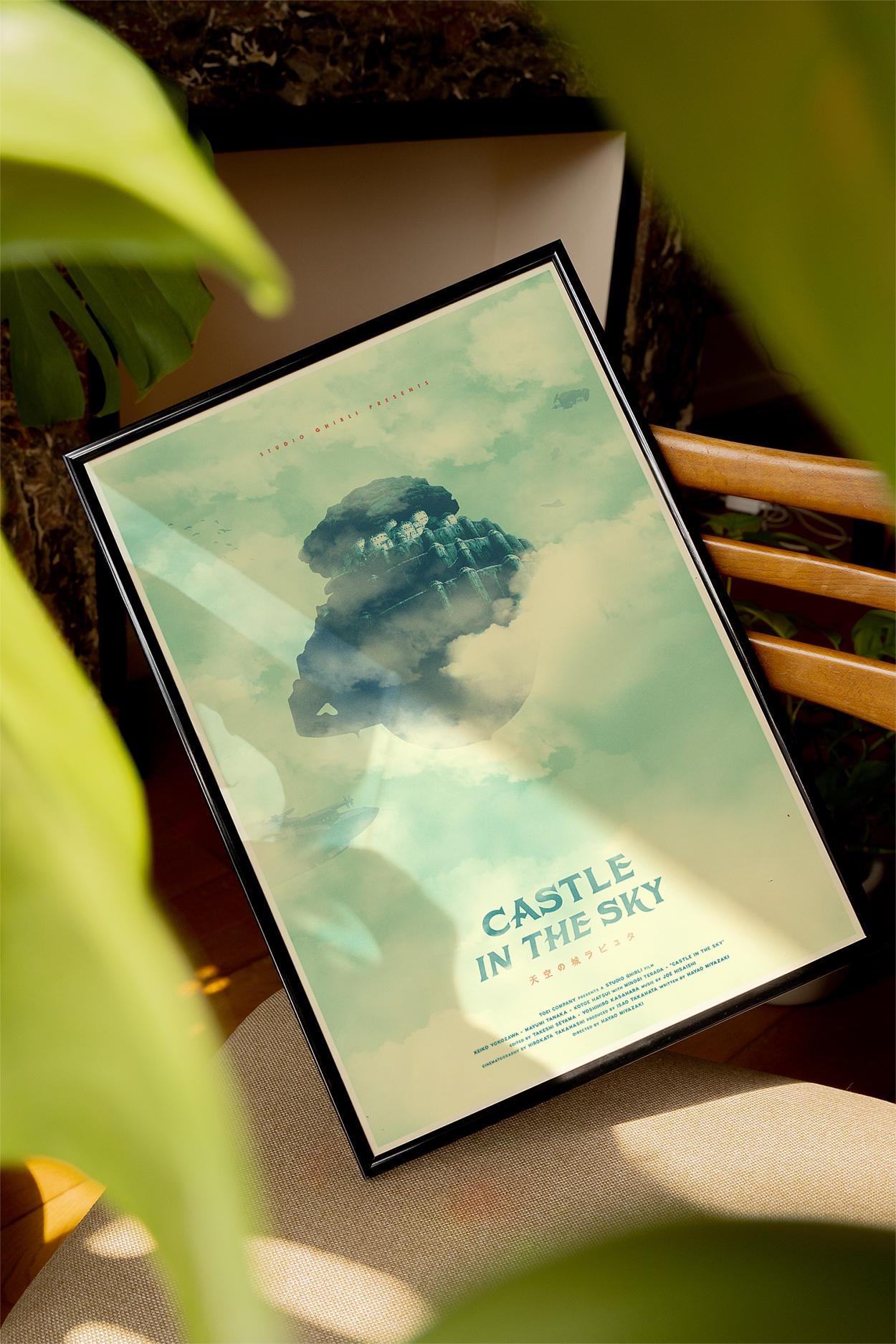 Castle in the Sky Movie Poster - Studio Ghibli Wall Art, Japanese Animation Print, Anime Fantasy Decor, Gift Idea for Ghibli Fans