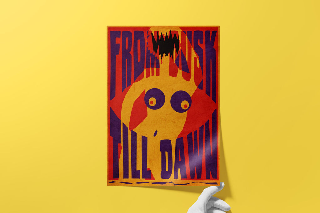 From Dusk Till Dawn Movie Poster - Cult Horror Wall Art, Tarantino Rodriguez Print, Vampire Film Decor, Gift Idea for Movie Fans
