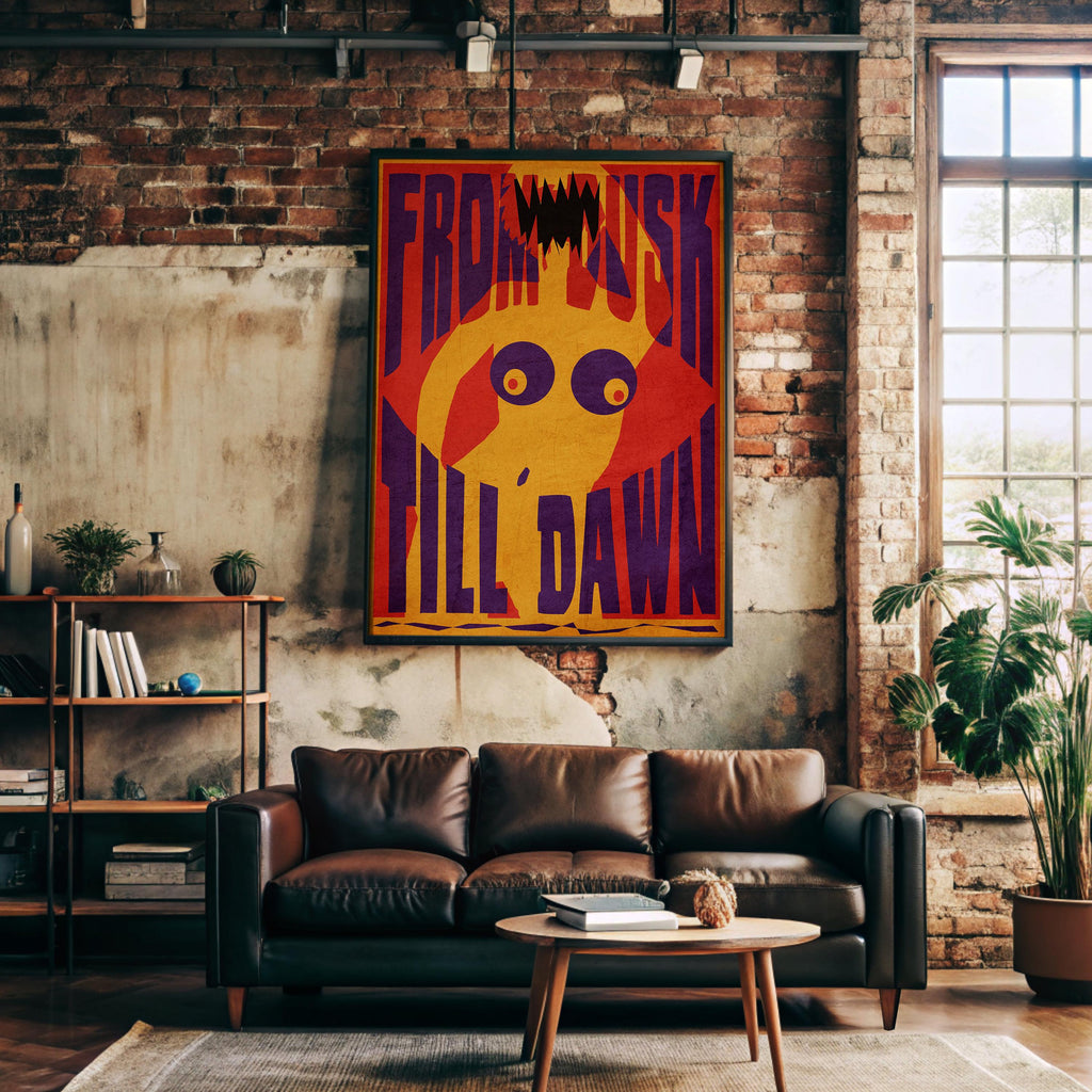 From Dusk Till Dawn Movie Poster - Cult Horror Wall Art, Tarantino Rodriguez Print, Vampire Film Decor, Gift Idea for Movie Fans