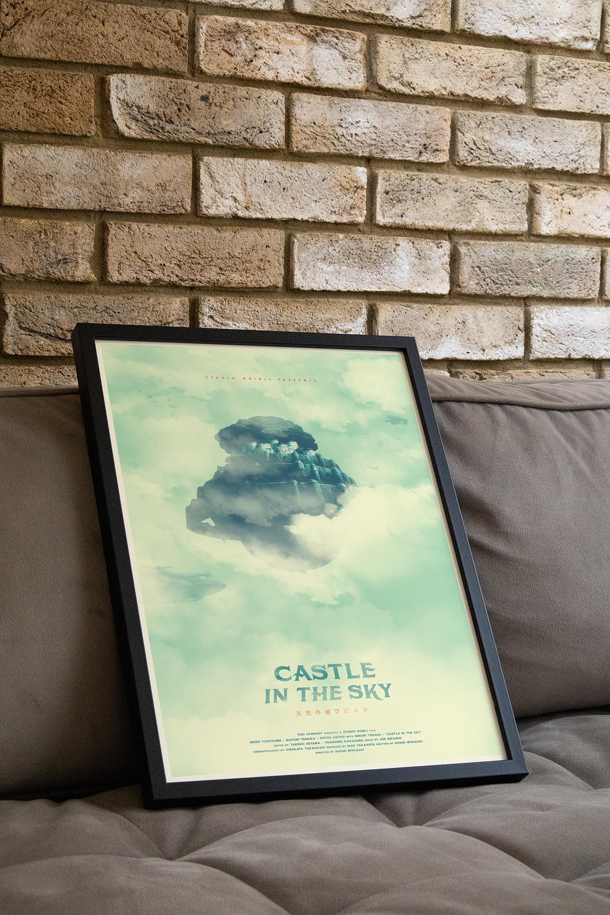 Castle in the Sky Movie Poster - Studio Ghibli Wall Art, Japanese Animation Print, Anime Fantasy Decor, Gift Idea for Ghibli Fans