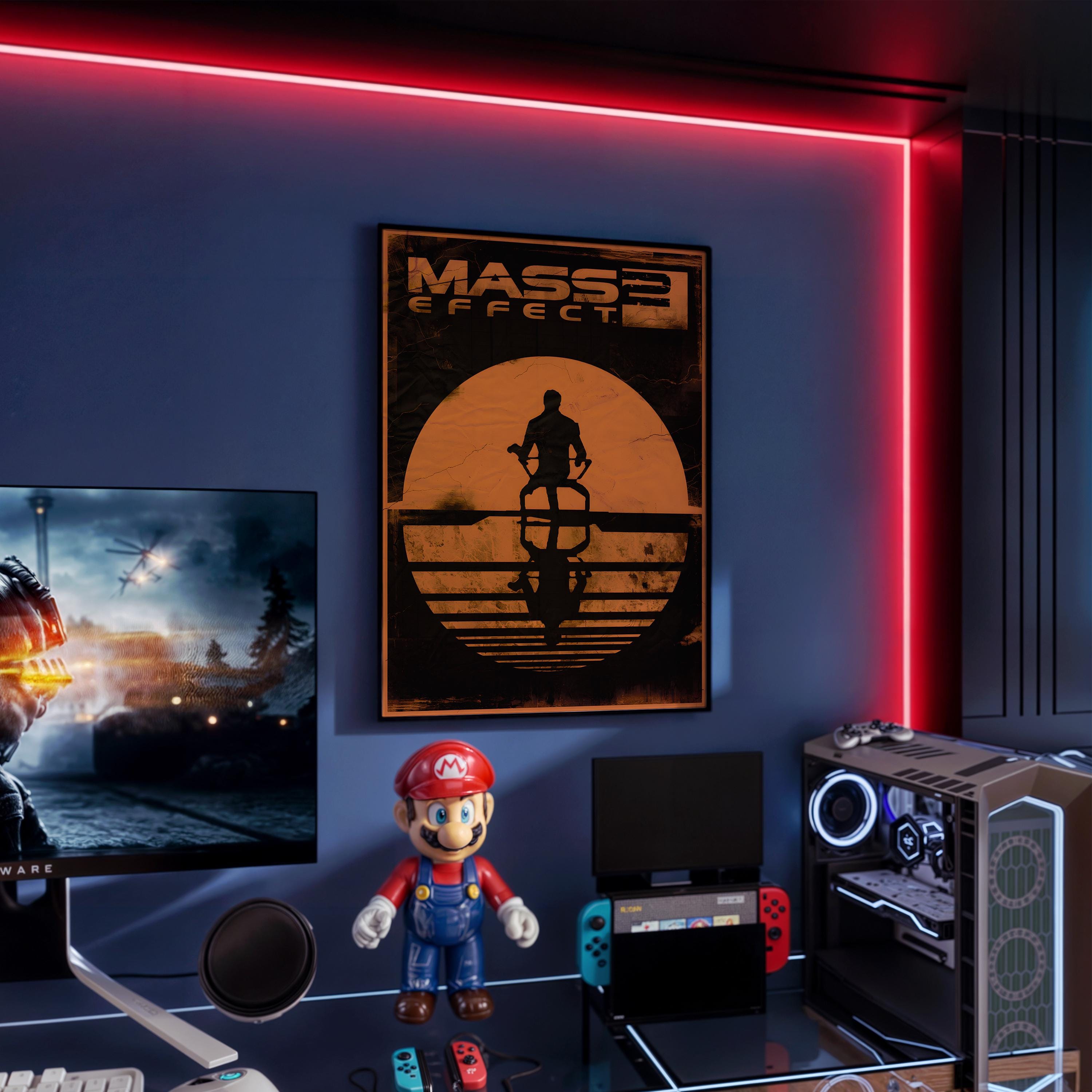 Mass Effect 2 Poster - Sci Fi RPG Gaming Print, Futuristic Wall Art for Gamers, Gift Idea for Video Game Fans