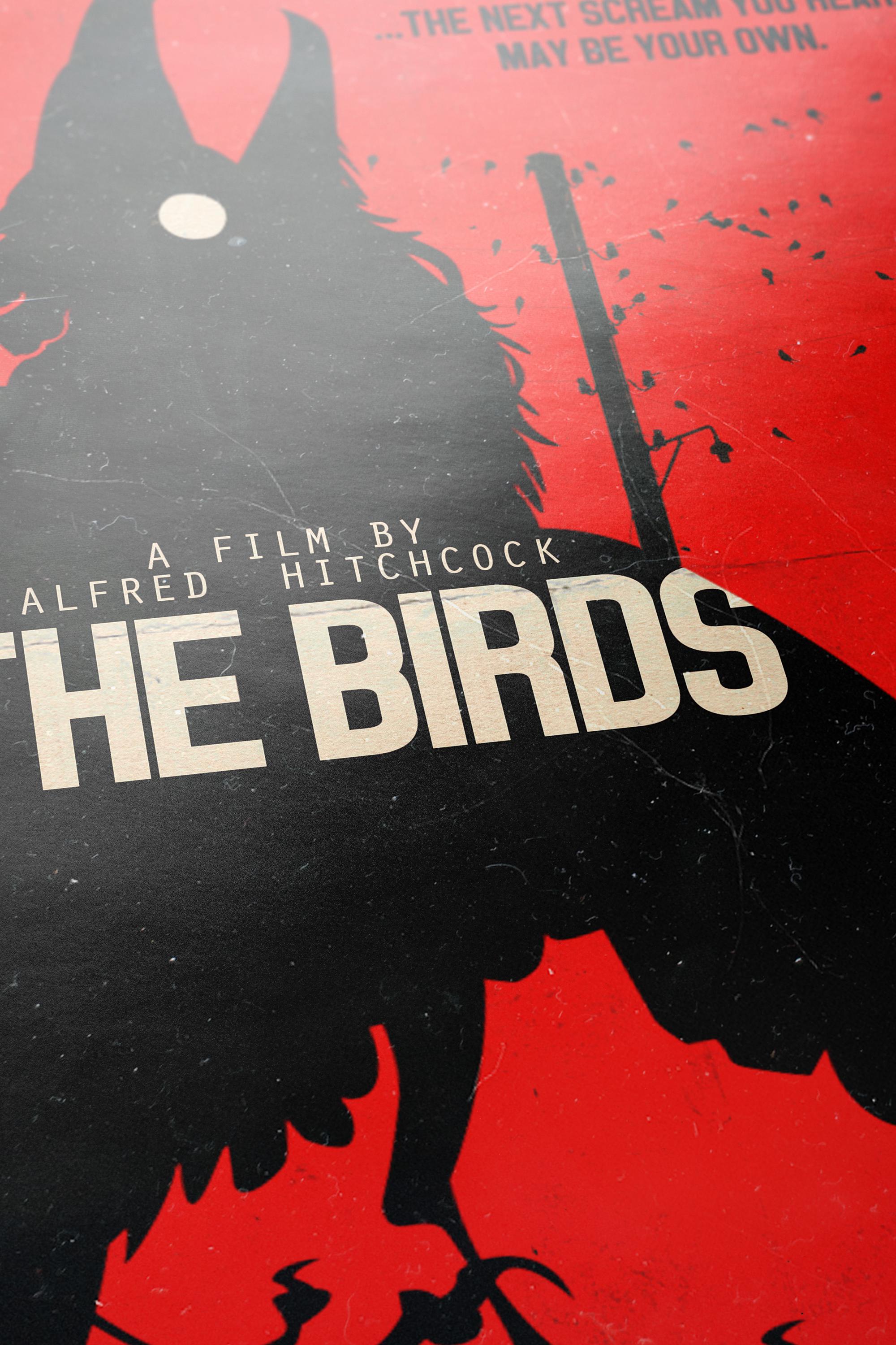 The Birds Alfred Hitchcock Movie Poster - Nature Thriller Art Print, Classic Cinema Decor, Suspense Fan Gift Idea