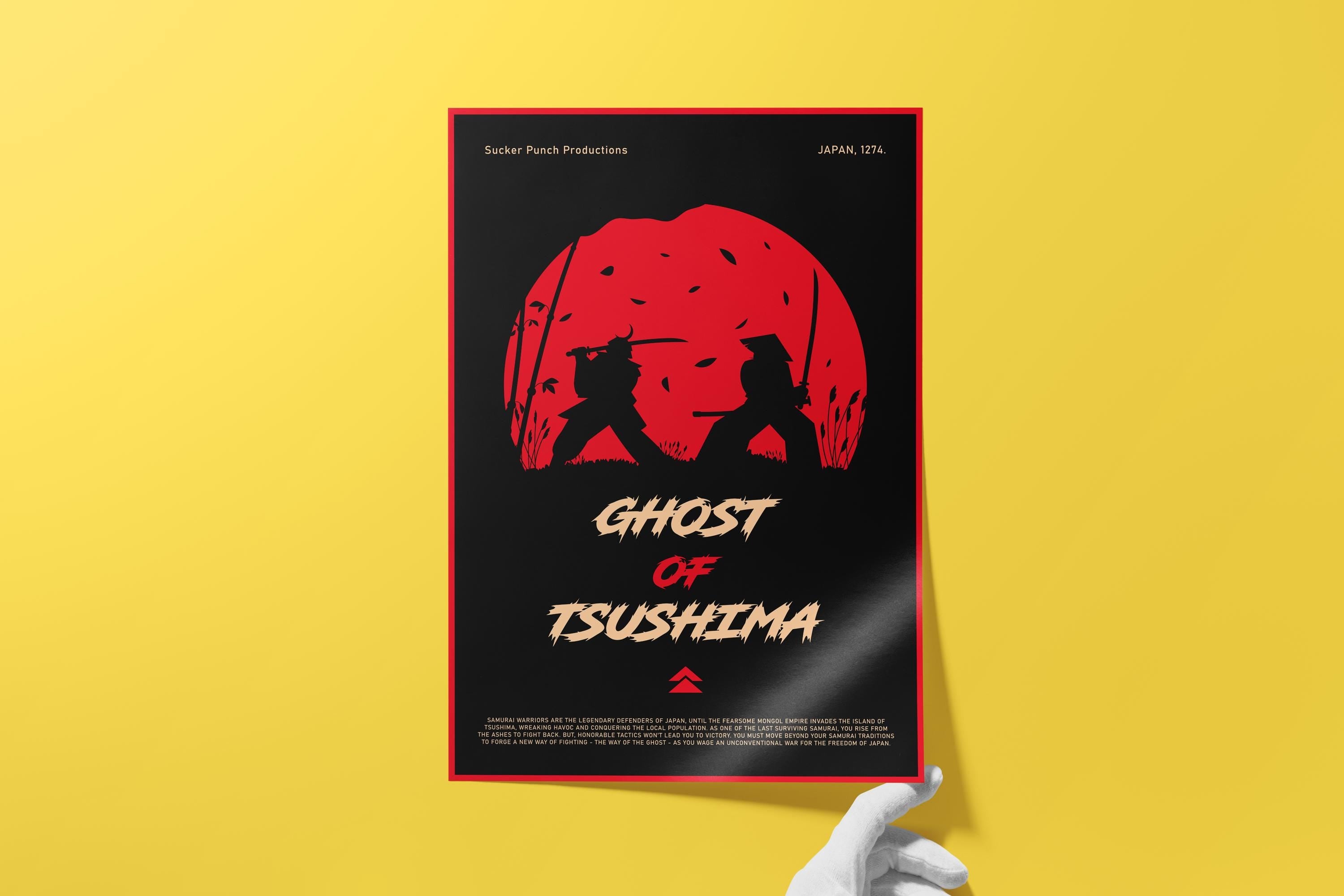 Ghost of Tsushima Poster - Samurai Action Game Art Print, Epic Gamer Wall Decor, Gift Idea for Video Game Fans