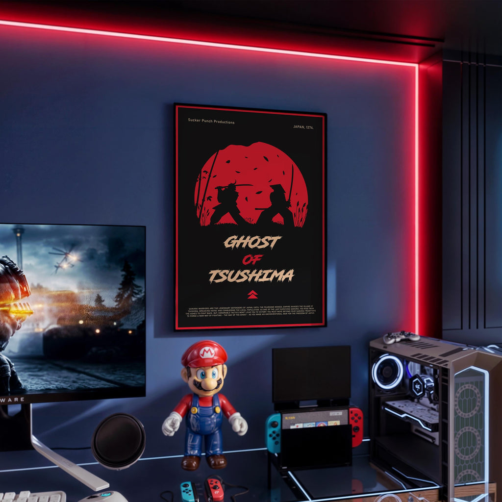 Ghost of Tsushima Poster - Samurai Action Game Art Print, Epic Gamer Wall Decor, Gift Idea for Video Game Fans