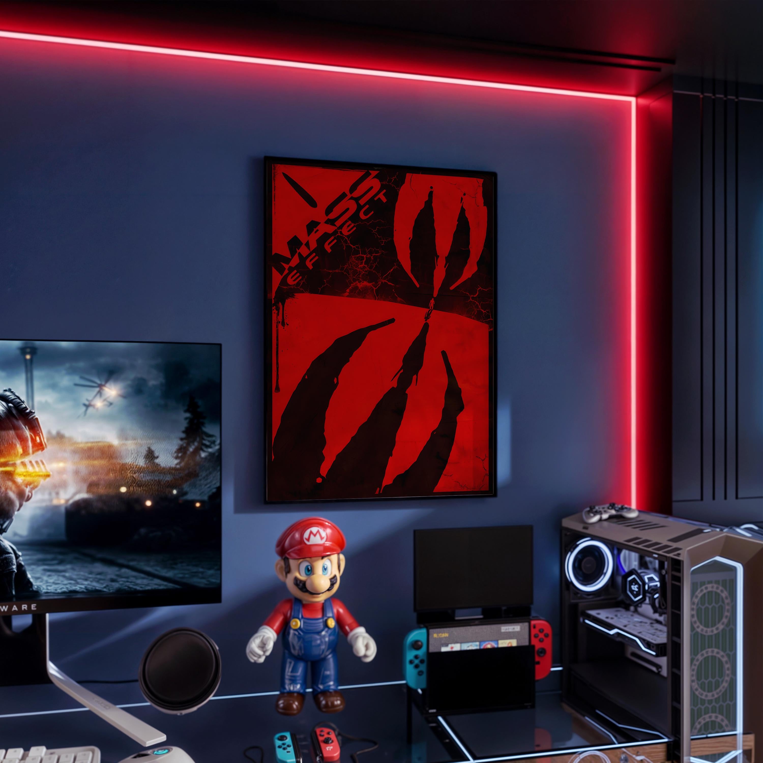 Mass Effect 3 Video Game Poster - Shepard Sci Fi Art Print, Epic Gaming Room Decor, RPG Fan Gift Idea