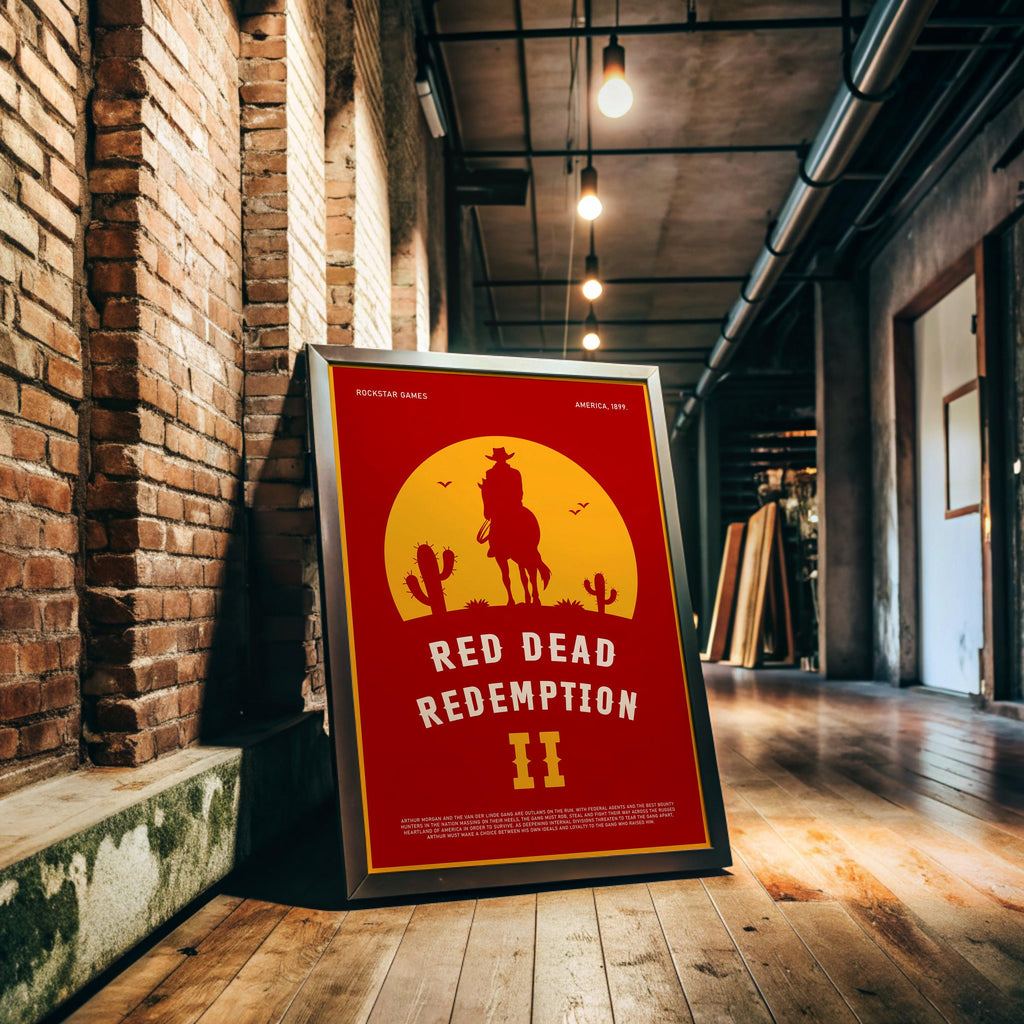 Red Dead Redemption 2 Poster - Western Video Game Print, Rockstar Gamer Decor, Gift for Cowboy Gaming Room
