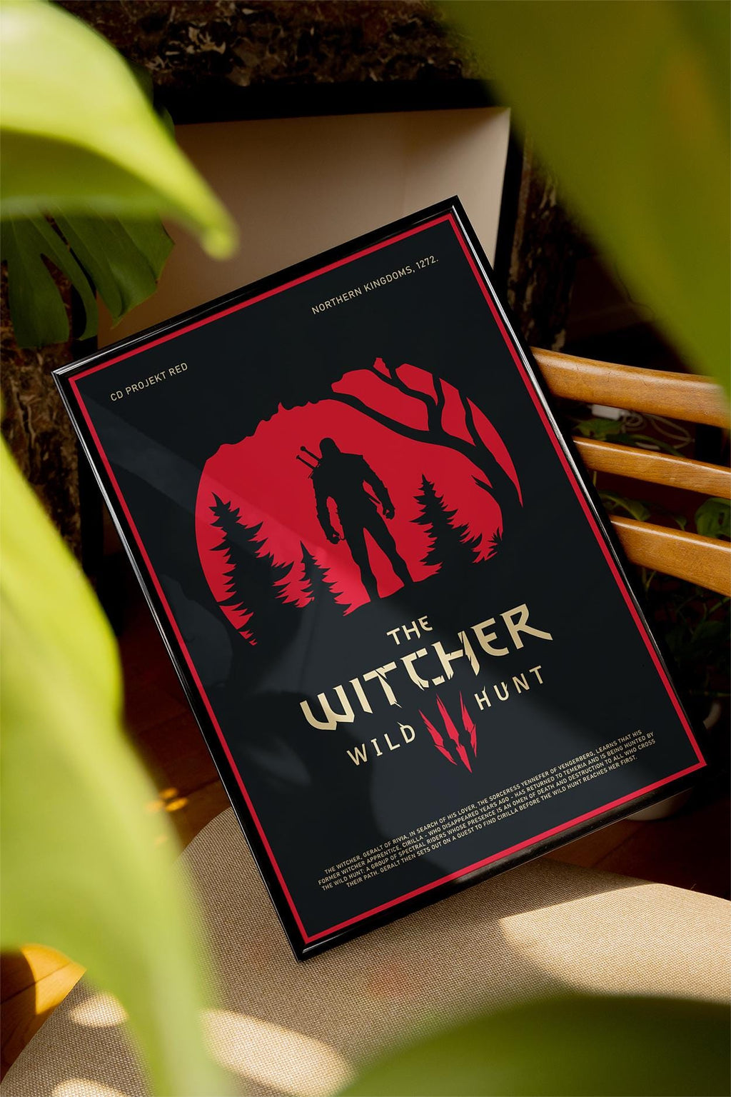 The Witcher 3 Poster - Wild Hunt Art Print, Fantasy Game Decor, RPG Gaming Poster, Gift for Gamer Room Setup