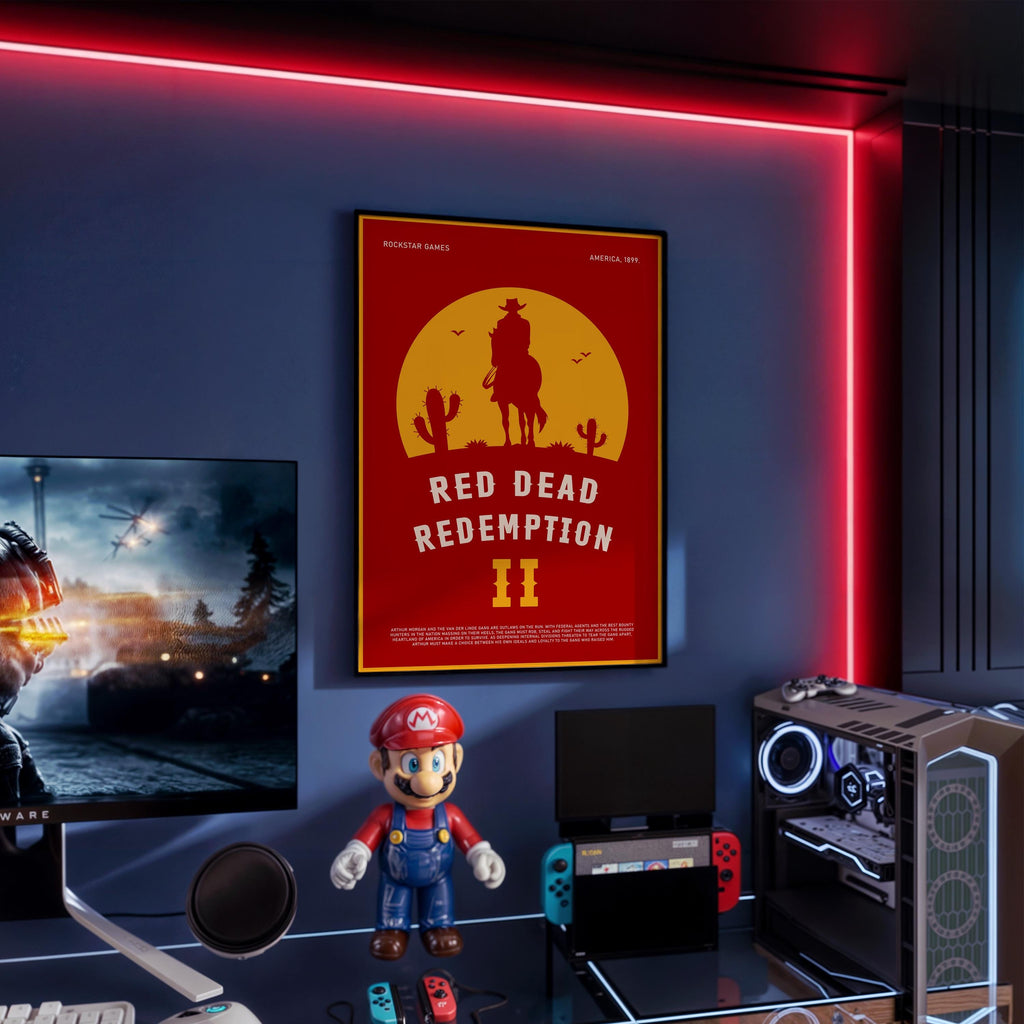 Red Dead Redemption 2 Poster - Western Video Game Print, Rockstar Gamer Decor, Gift for Cowboy Gaming Room