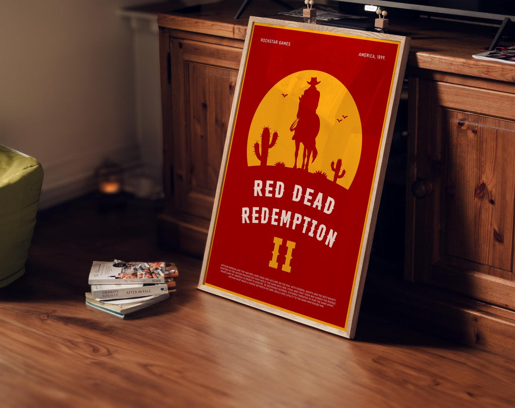 Red Dead Redemption 2 Poster - Western Video Game Print, Rockstar Gamer Decor, Gift for Cowboy Gaming Room