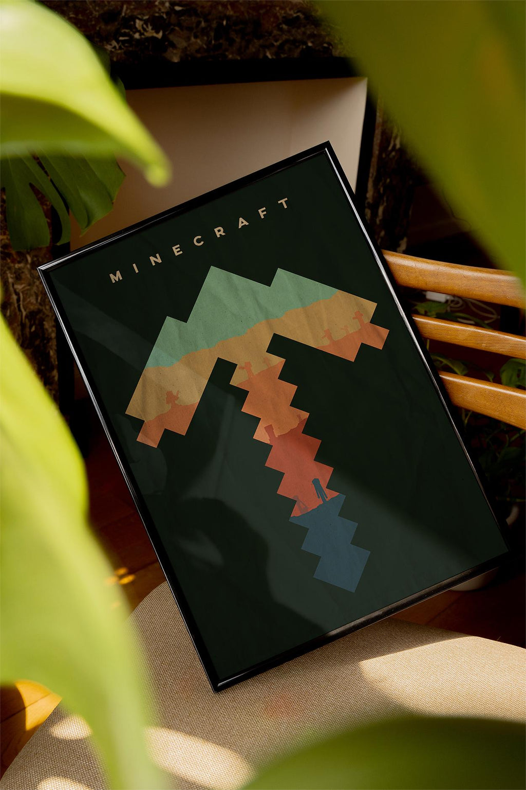 Minecraft Poster - Pixel Art Gaming Print, Gamer Room Decor, Retro Game Wall Art, Gift for Minecraft Fans