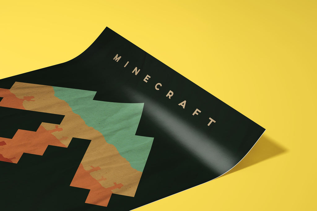 Minecraft Poster - Pixel Art Gaming Print, Gamer Room Decor, Retro Game Wall Art, Gift for Minecraft Fans