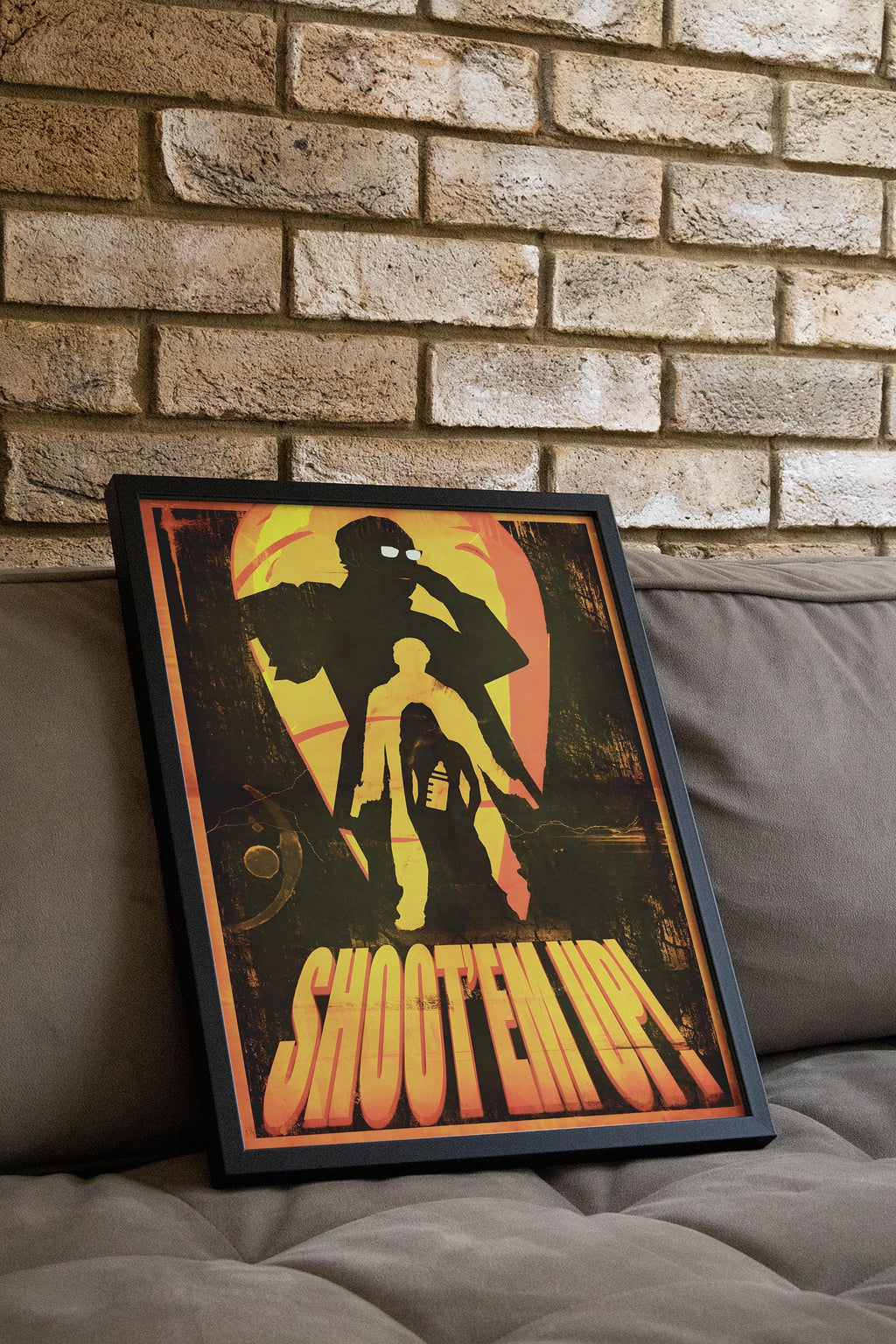 Shoot 'Em Up Movie Poster - Action Film Wall Art, Gunfight Cinema Print, Pulp Style Decor, Gift Idea for Adrenaline Junkies
