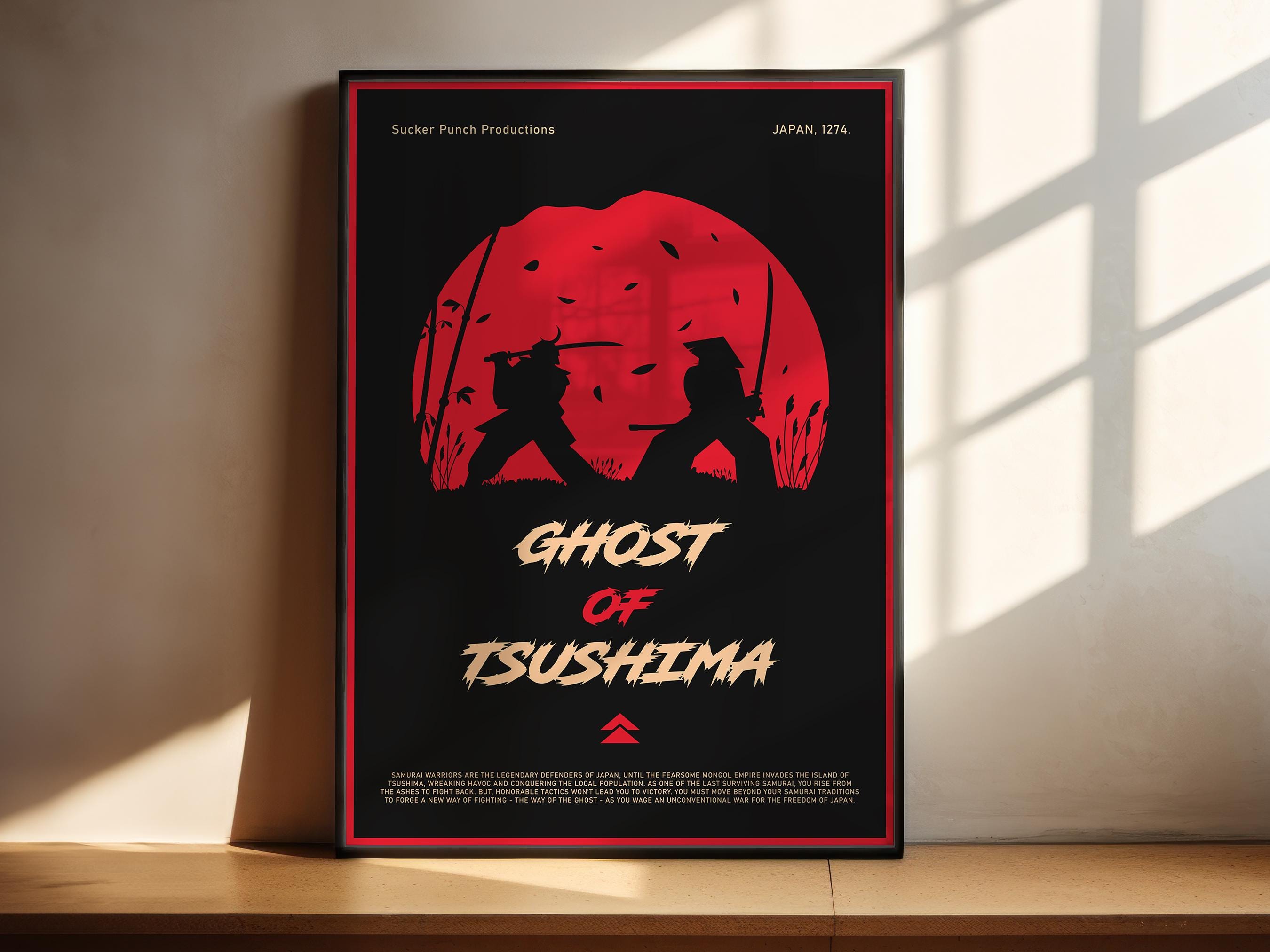 Ghost of Tsushima Poster - Samurai Action Game Art Print, Epic Gamer Wall Decor, Gift Idea for Video Game Fans