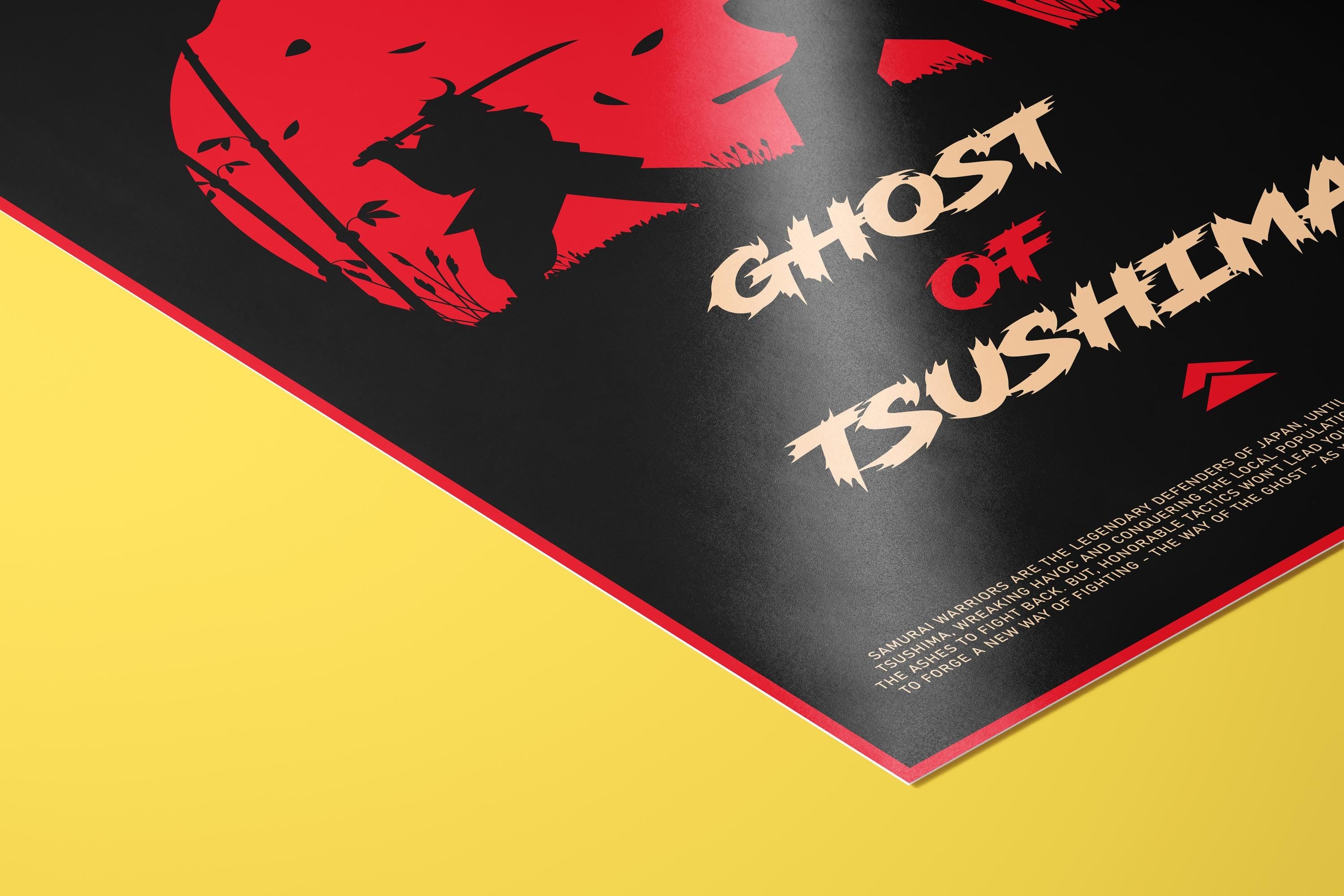 Ghost of Tsushima Poster - Samurai Action Game Art Print, Epic Gamer Wall Decor, Gift Idea for Video Game Fans