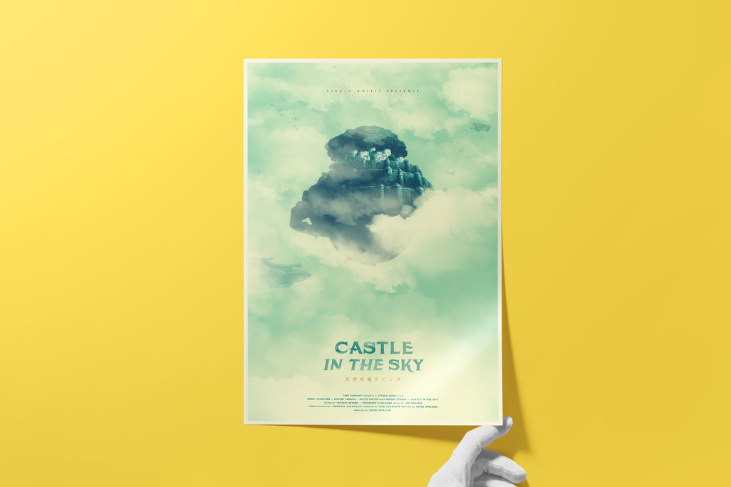 Studio Ghibli Movie Poster Set of 4 - Totoro Spirited Away Castle Howl Art Print, Japanese Animation Decor, Anime Fan Gift