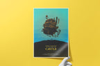 Studio Ghibli Movie Poster Set of 4 - Totoro Spirited Away Castle Howl Art Print, Japanese Animation Decor, Anime Fan Gift
