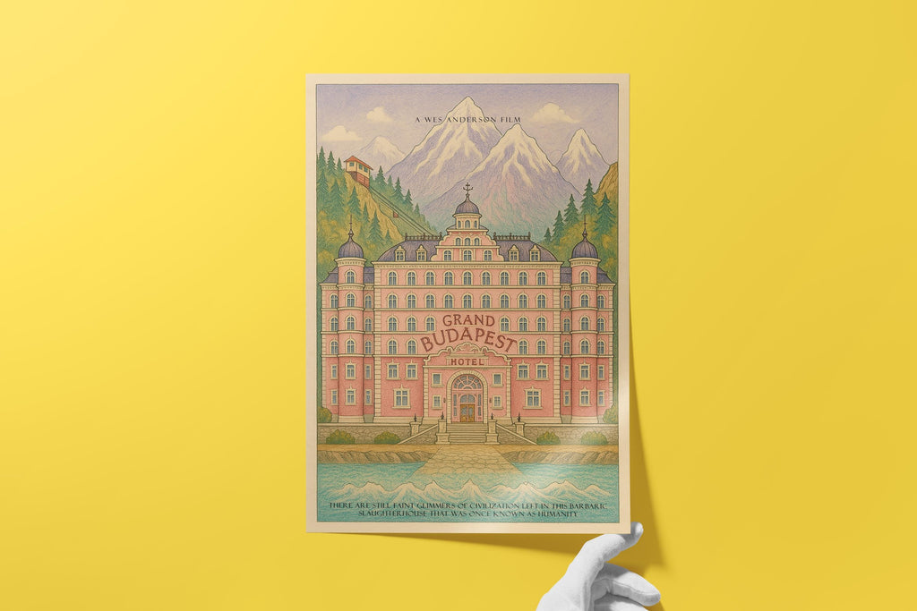 The Grand Budapest Hotel Poster - Wes Anderson Art Print, Comedy Movie Decor, Film Design Fan Gift Idea
