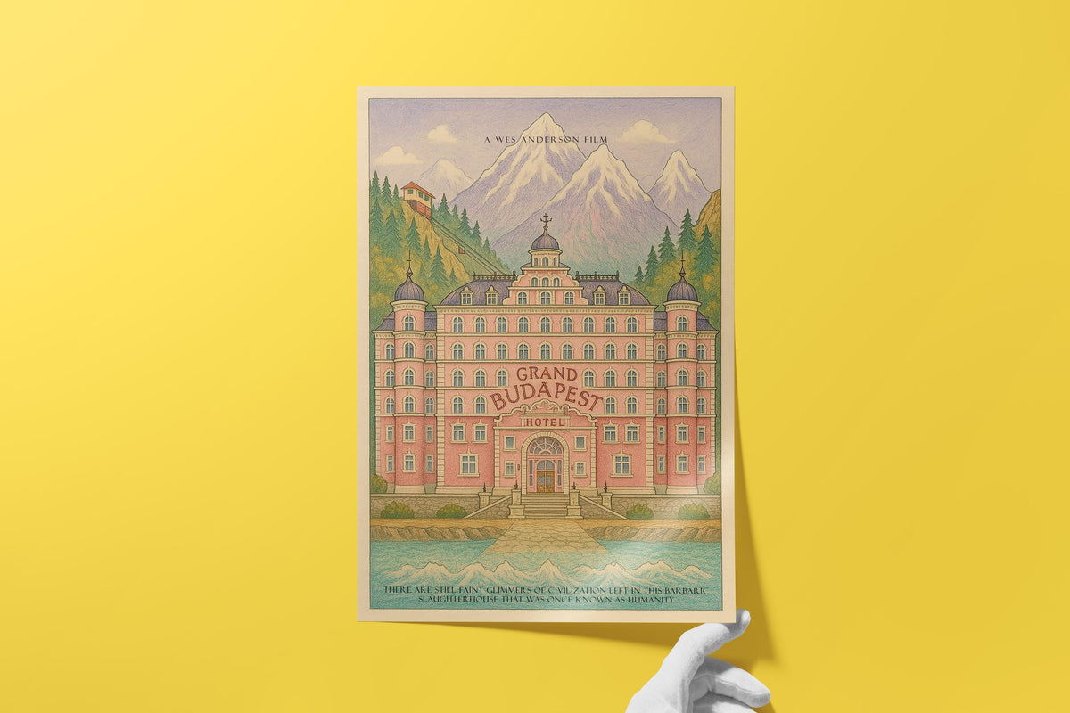 The Grand Budapest Hotel Poster - Wes Anderson Art Print, Comedy Movie Decor, Film Design Fan Gift Idea