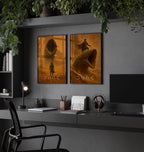 Dune Saga Movie Poster Set of 2 - Villeneuve Complete Sci-Fi Print, Epic Arrakis Decor, Film Fan Gift