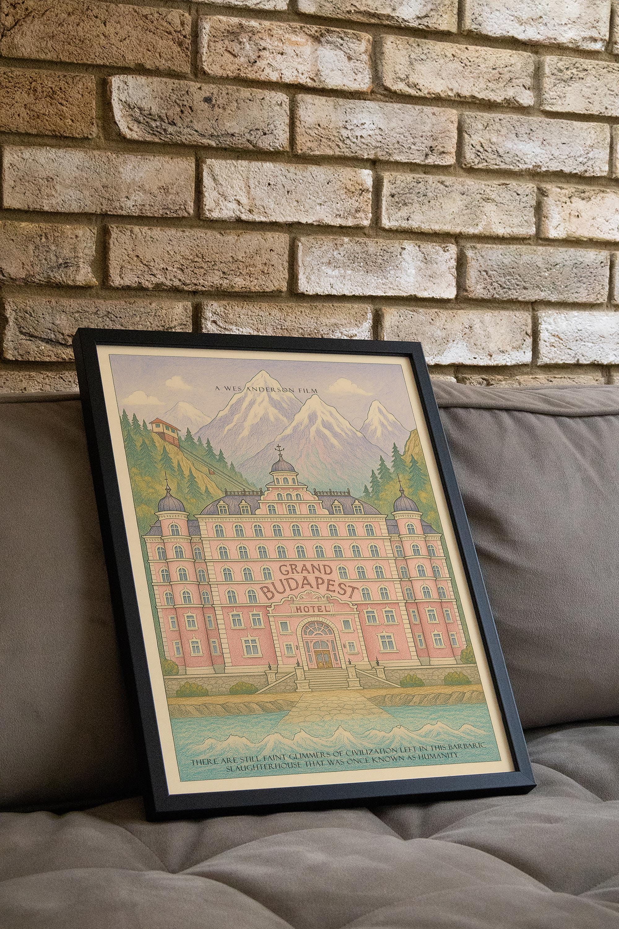 The Grand Budapest Hotel Poster - Wes Anderson Art Print, Comedy Movie Decor, Film Design Fan Gift Idea