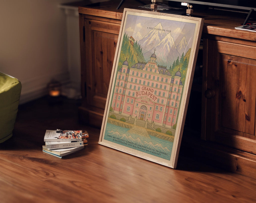 The Grand Budapest Hotel Poster - Wes Anderson Art Print, Comedy Movie Decor, Film Design Fan Gift Idea