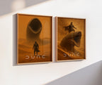 Dune Saga Movie Poster Set of 2 - Villeneuve Complete Sci-Fi Print, Epic Arrakis Decor, Film Fan Gift