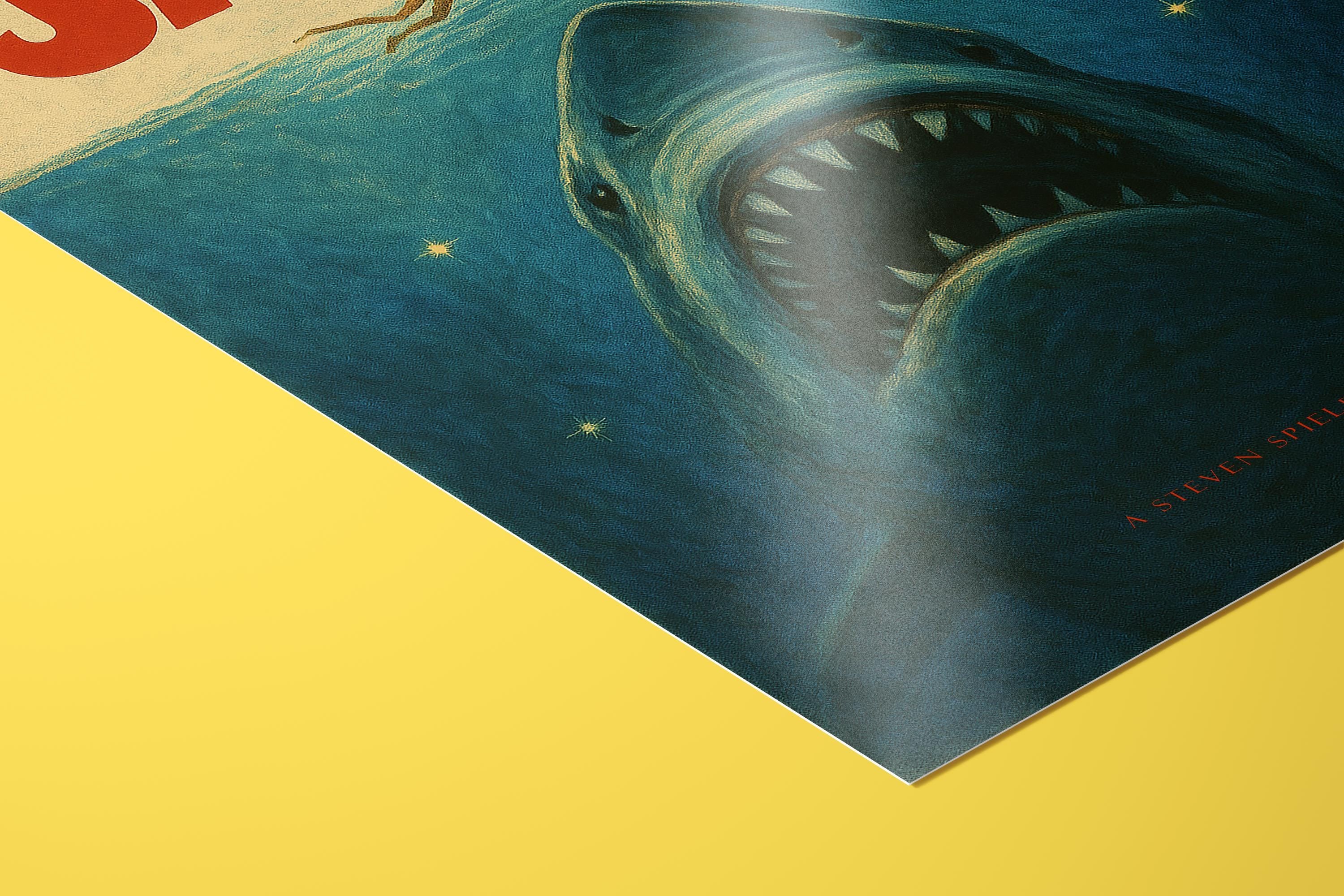 Jaws Movie Cult Poster - Summer Thriller Spielberg Print, 70s Cinema Decor, Horror Fan Gift Idea