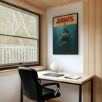 Jaws Movie Cult Poster - Summer Thriller Spielberg Print, 70s Cinema Decor, Horror Fan Gift Idea