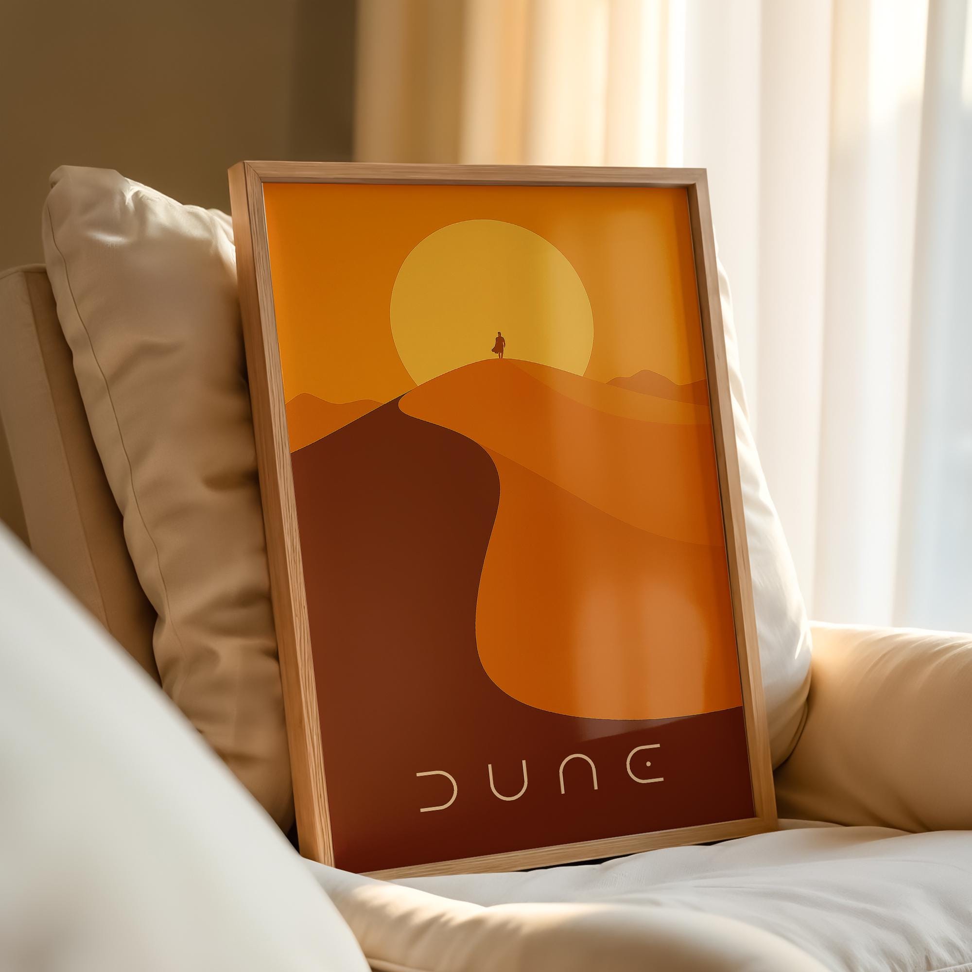 Dune Minimalist Movie Poster - Sci Fi Design Print, Simple Arrakis Decor, Modern Style Fan Gift