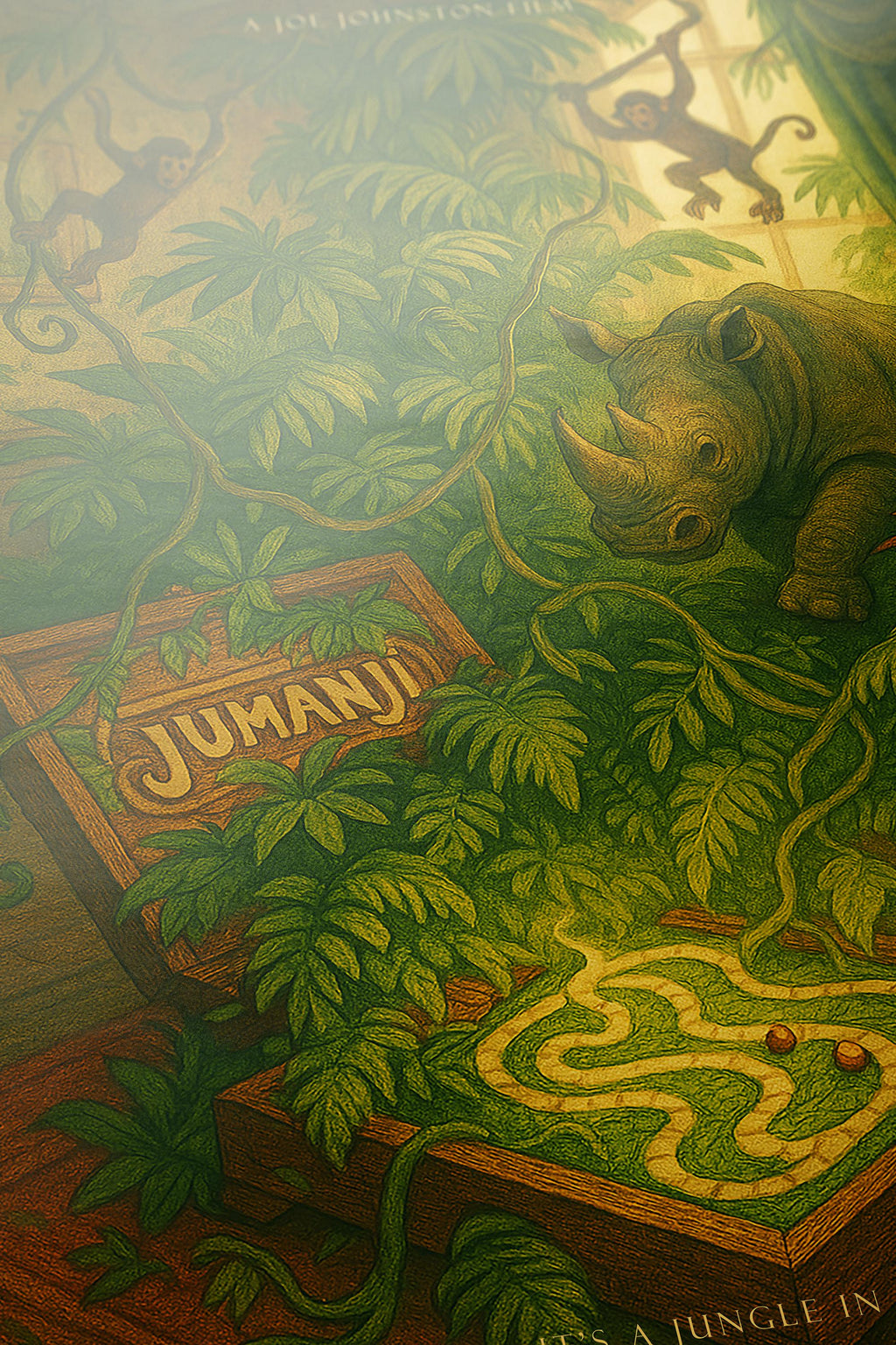 Jumanji 90s Cult Movie Poster - Fantasy Adventure Print, Family Cinema Decor, Robin Williams Fan Gift