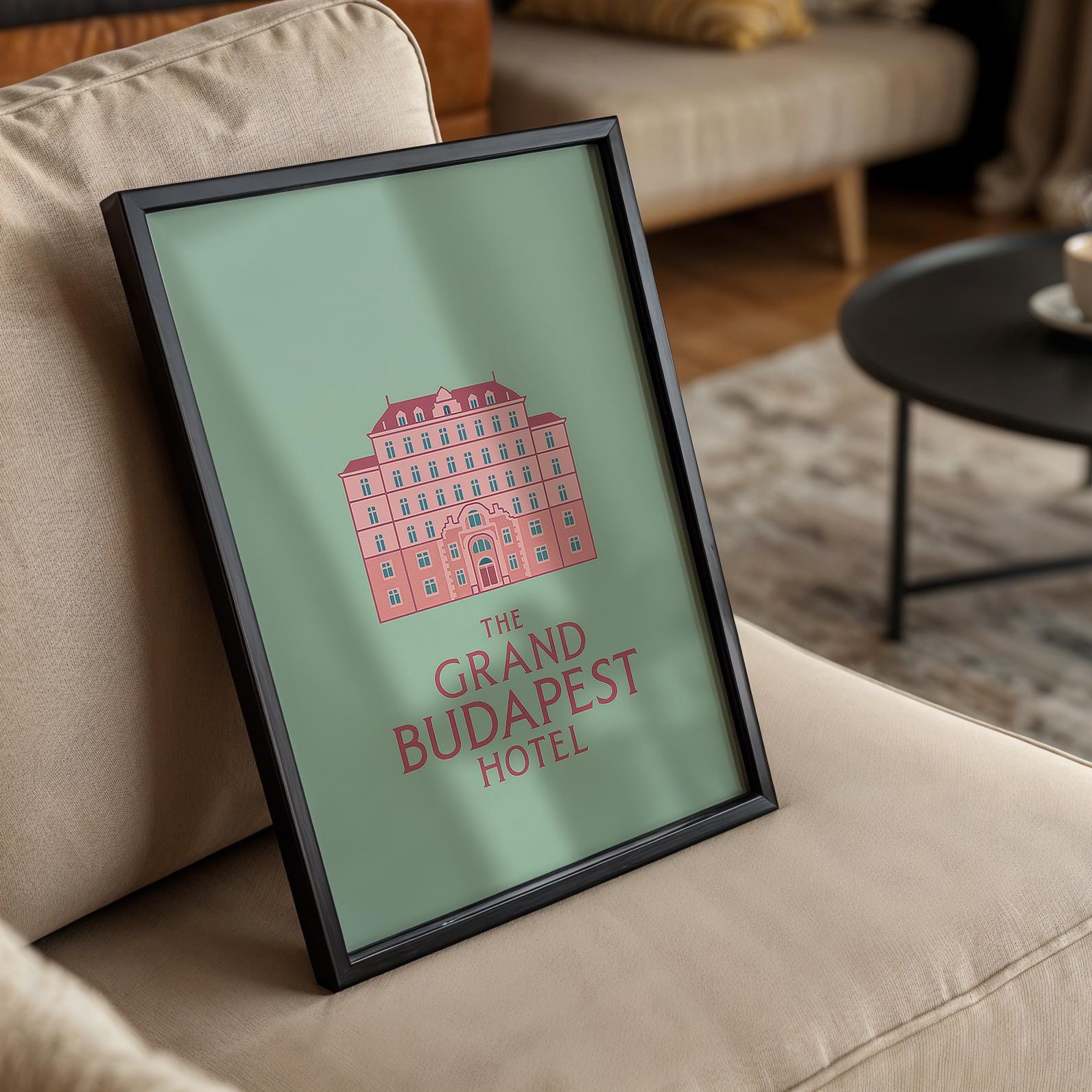 The Grand Budapest Hotel Minimalist Poster - Wes Anderson Style Print, Simple Movie Decor, Clean Design Gift Idea