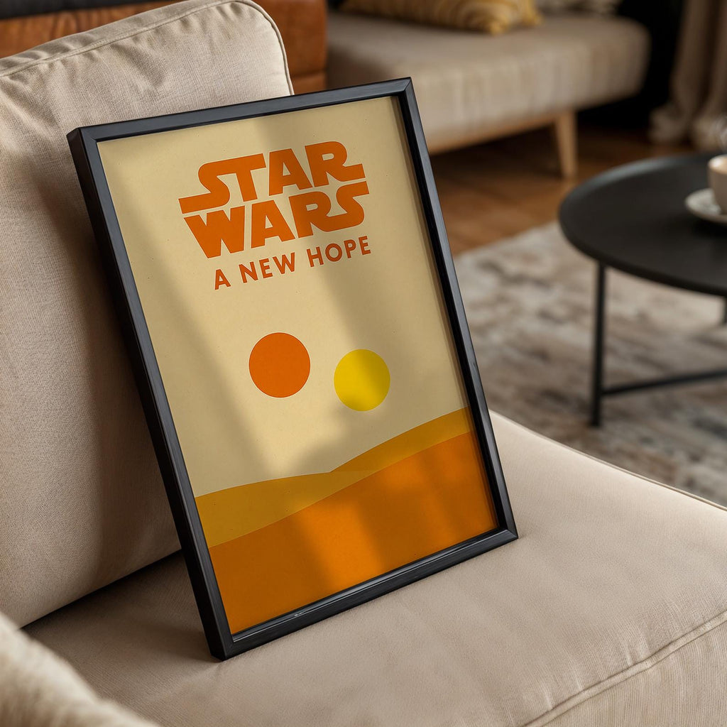 Star Wars Minimalist Poster - A New Hope Print, Sci-Fi Design Decor, Saga Fan Gift Idea