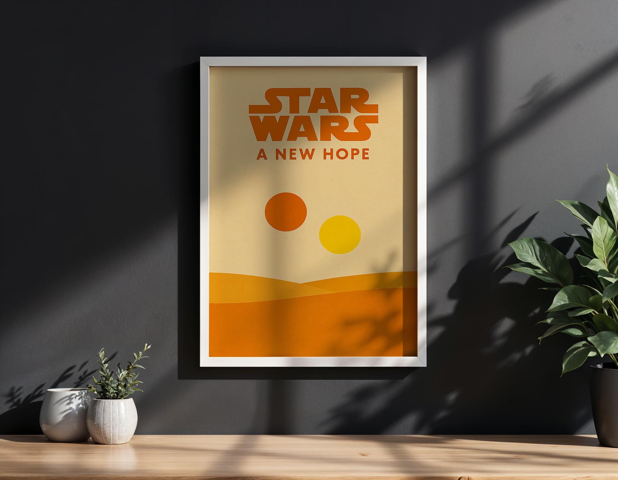 Star Wars Minimalist Poster - A New Hope Print, Sci-Fi Design Decor, Saga Fan Gift Idea