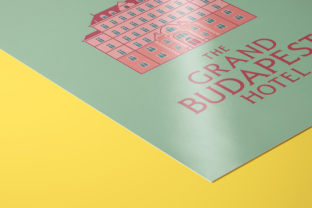 The Grand Budapest Hotel Minimalist Poster - Wes Anderson Style Print, Simple Movie Decor, Clean Design Gift Idea