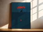 Jaws Minimalist Movie Poster - Simple Cult Film Print, Modern Spielberg Decor, Horror Design Gift Idea