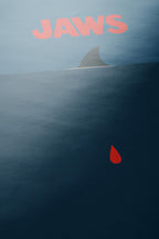 Jaws Minimalist Movie Poster - Simple Cult Film Print, Modern Spielberg Decor, Horror Design Gift Idea