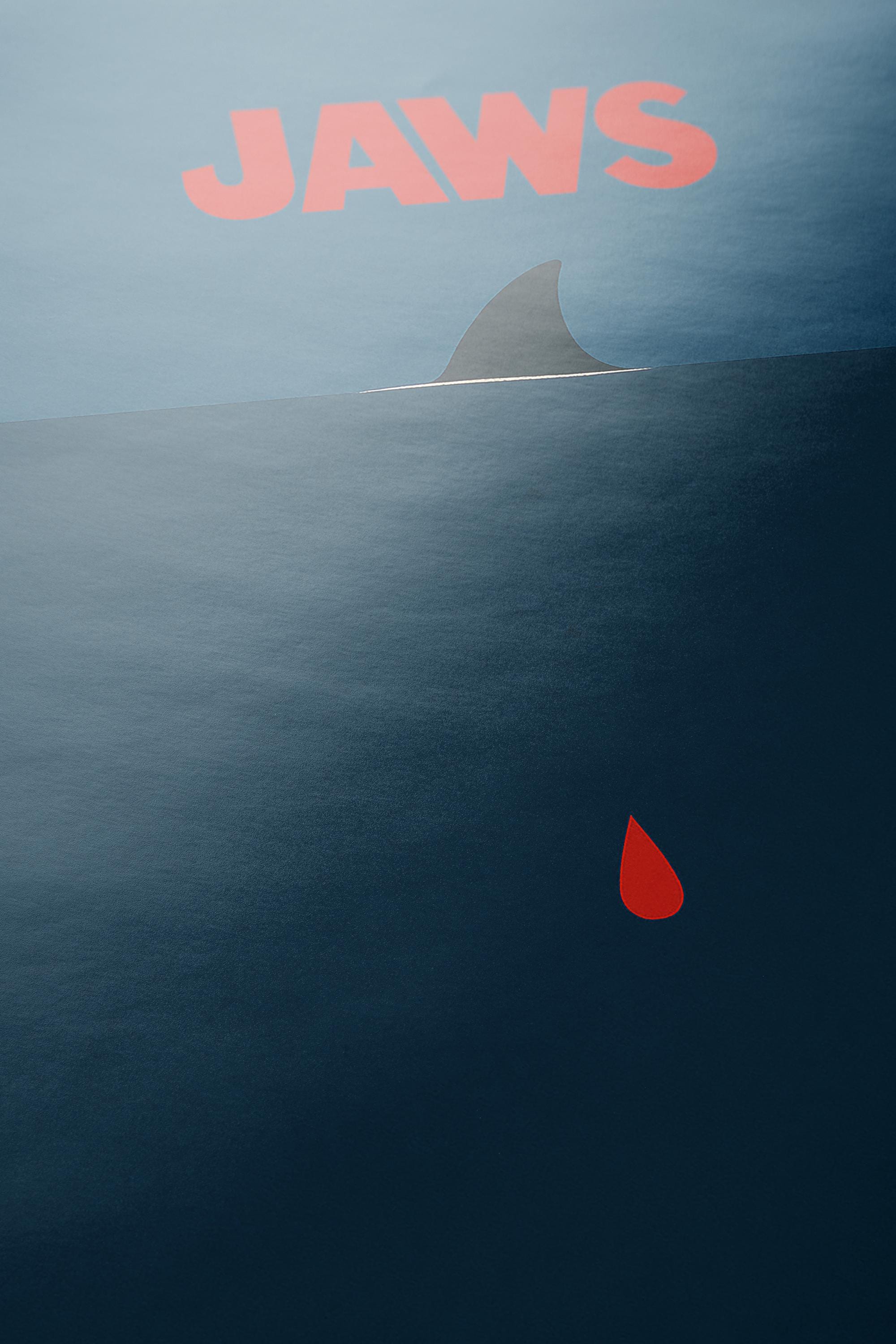 Jaws Minimalist Movie Poster - Simple Cult Film Print, Modern Spielberg Decor, Horror Design Gift Idea
