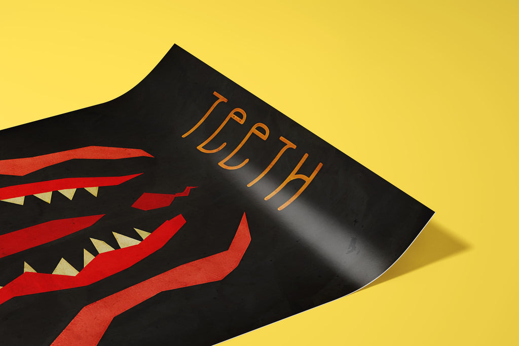 Teeth Horror Comedy Movie Poster - Body Horror Cult Print, Indie Cinema Decor, B Movie Fan Gift Idea