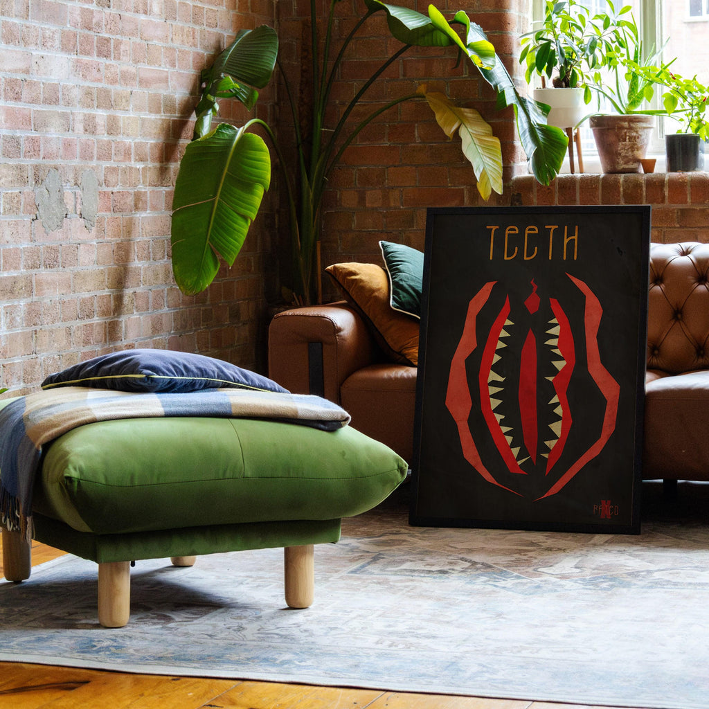 Teeth Horror Comedy Movie Poster - Body Horror Cult Print, Indie Cinema Decor, B Movie Fan Gift Idea