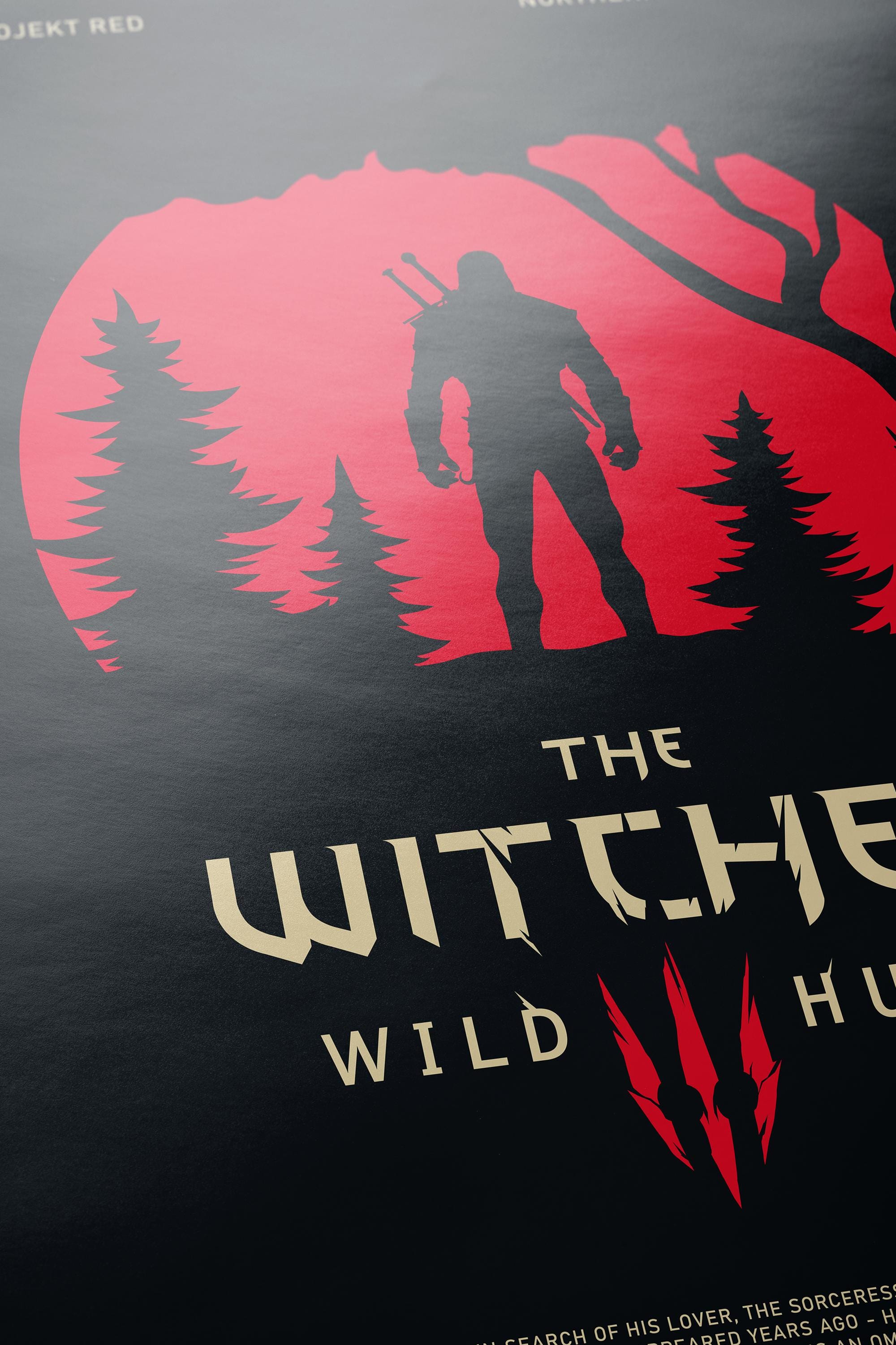 The Witcher 3 Poster - Wild Hunt Art Print, Fantasy Game Decor, RPG Gaming Poster, Gift for Gamer Room Setup