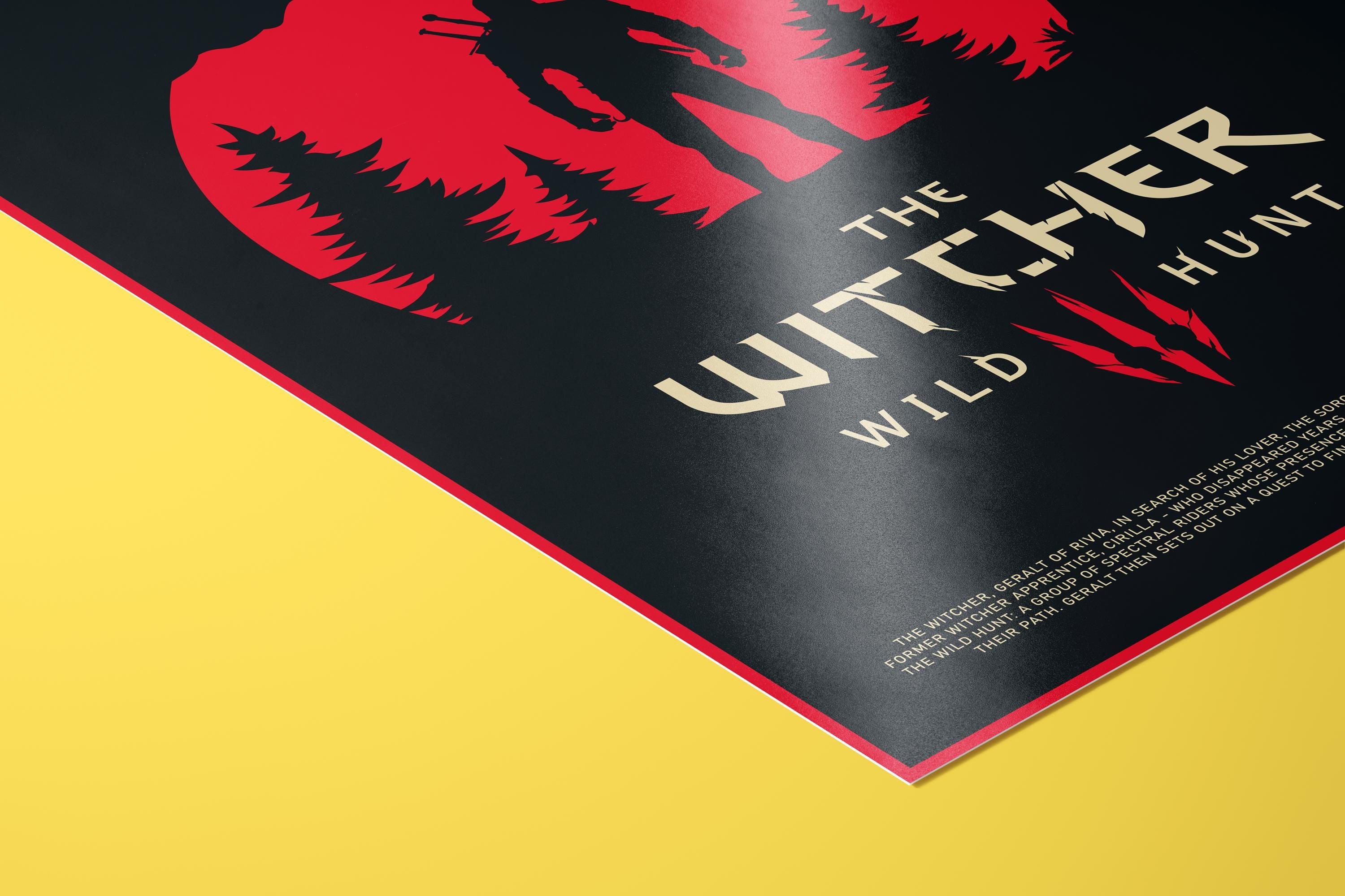 The Witcher 3 Poster - Wild Hunt Art Print, Fantasy Game Decor, RPG Gaming Poster, Gift for Gamer Room Setup