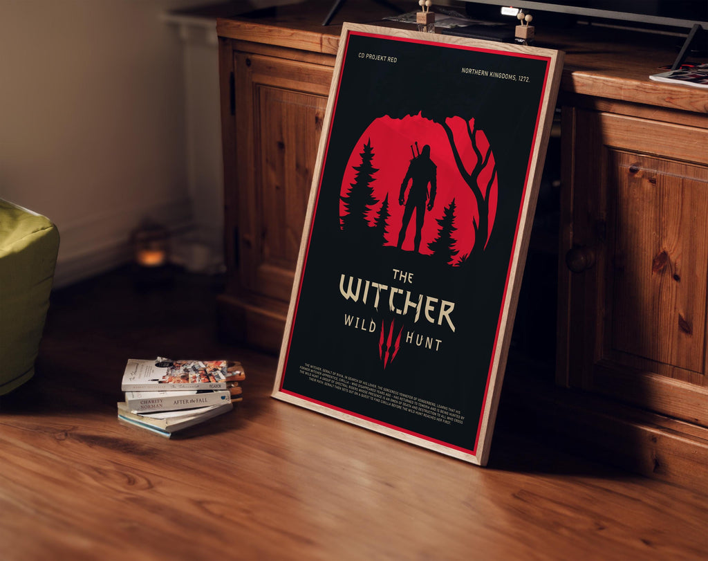 The Witcher 3 Poster - Wild Hunt Art Print, Fantasy Game Decor, RPG Gaming Poster, Gift for Gamer Room Setup
